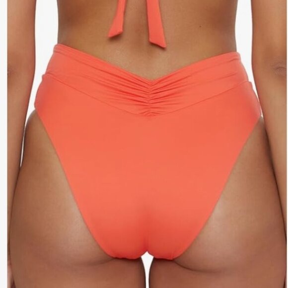 BECCA Standard Color Code High Waisted Shirred Bikini Bottom, Cheeky Coverage - Picture 5 of 8
